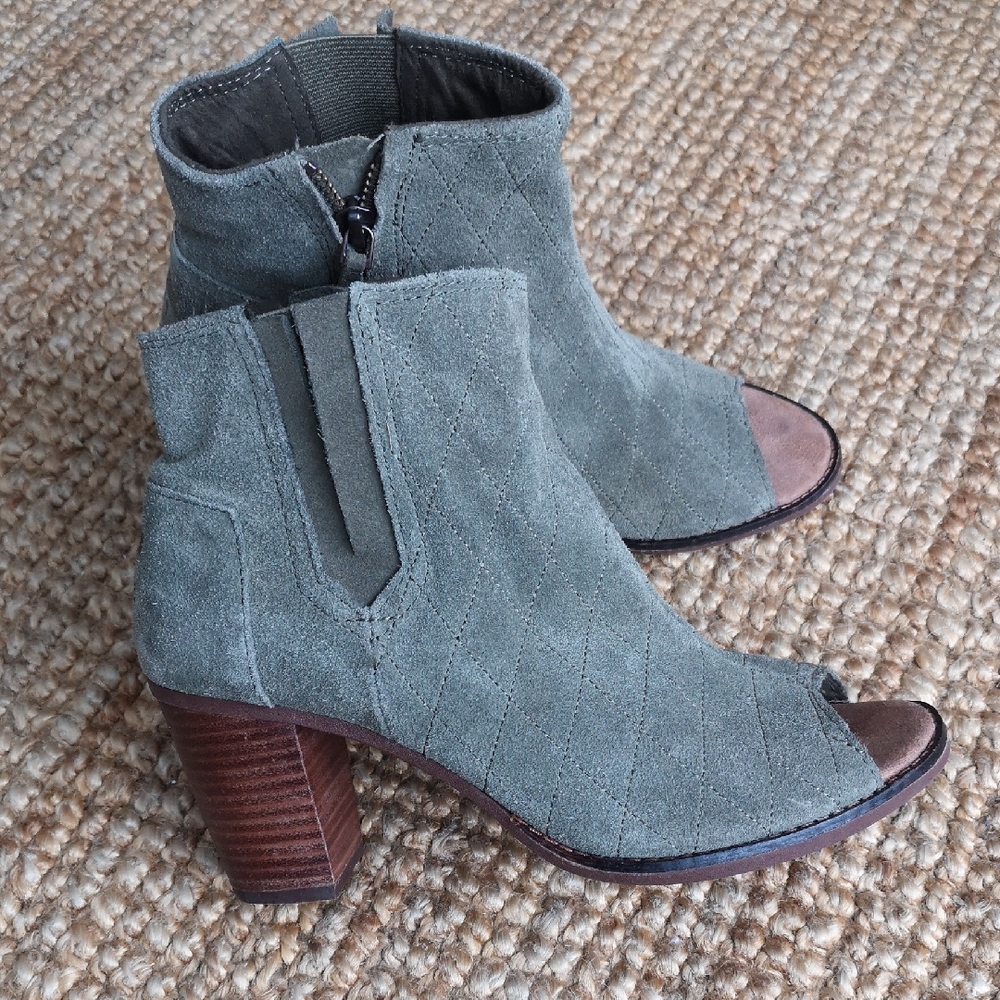 Toms suede peep-toe ankle boots